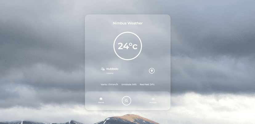 Print do projeto Nimbus Weather